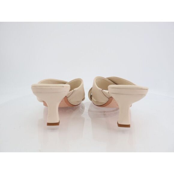 Vince Cecila Crisscross Sandal Ivory Leather Kitten Heel Comfy Career Size 11M - Picture 4 of 11